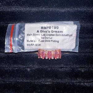 Bomb Party Dark Amethyst Ice Crystal Ring Size 11